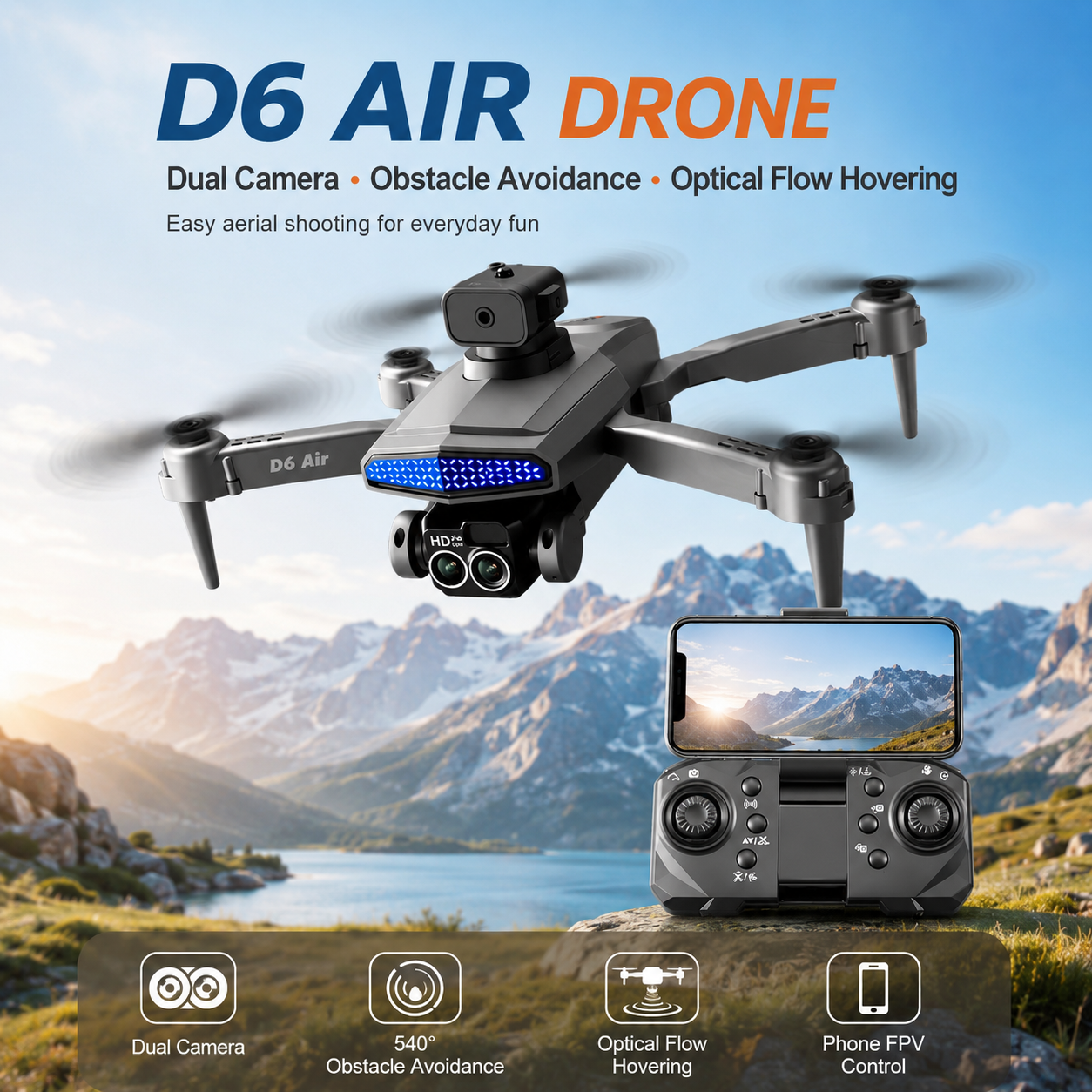 Rc Helicopter Electric - ZNLYRION D6 Air Foldable RC Drone