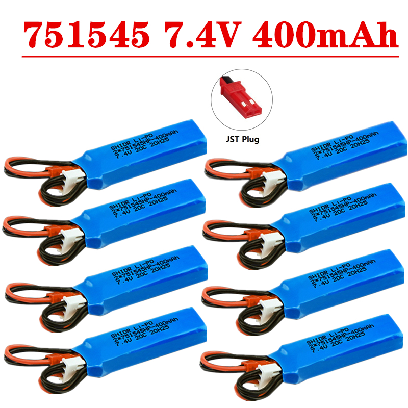 Rc Helicopter Parts - RC Car Battery 7.4V 400mah Lipo