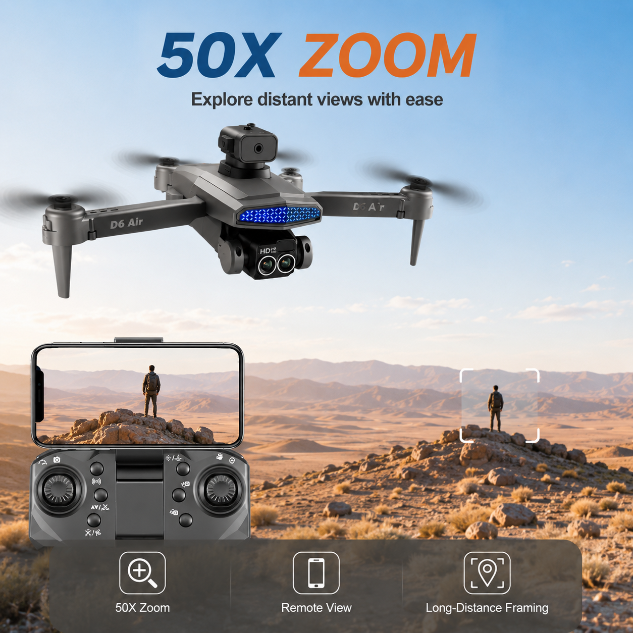 ZNLYRION D6 Air Foldable RC Dr - Rc Helicopter Electric review and price